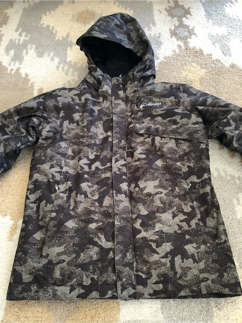 Columbia Bugaboo II Winter Fleece Interchange Jacket Camo Boys Sz Medium EUC!